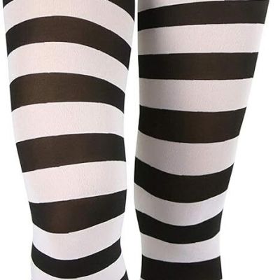 ToBeInStyle Women’s Wide Horizontal Contrast Stripe Tights Opaque Hosiery